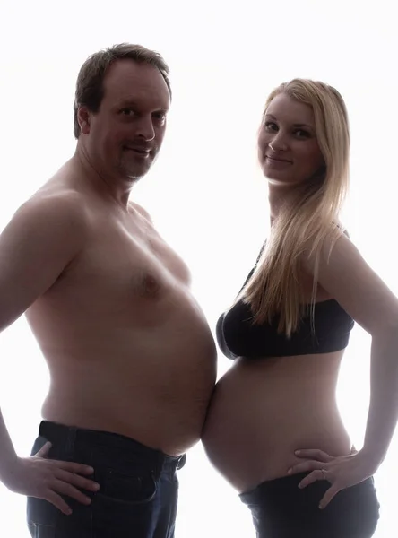 Portrait of a Pregnant Woman and her Partner. — Stock Photo, Image