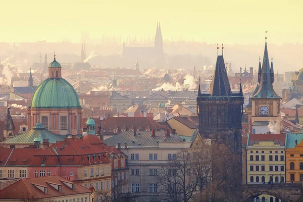 Praga - agujas del casco antiguo — Foto de Stock