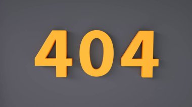 Gri arka planda turuncu http 404 hata sayfası, şablon konsepti, 3d illüstrasyon. 3 boyutlu görüntüleme. İnşaat sayfasının altındaki internet sitesi. Bilgisayar ağ sistemi sorunu