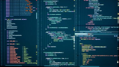 Html, Php ve Javascript ile programlama. Monitörde arka uç kaynak kodu