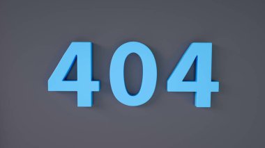 404 web sayfası hata mesajı işareti. Gri üzerine mavi. Bilgisayar ağı problemi. Web sayfası bakımı, teknik sorun. 3d illüstrasyon