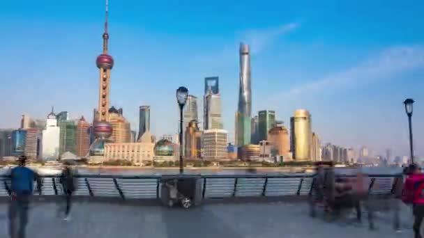 Day Night Time Lapse Hyper Lapse Vista Oriental Pearl Tower — Vídeo de Stock