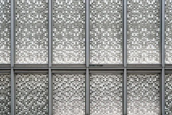 Painéis Vidro Prata Fachada Com Molduras Cor Cinza Textura Gradiente — Fotografia de Stock
