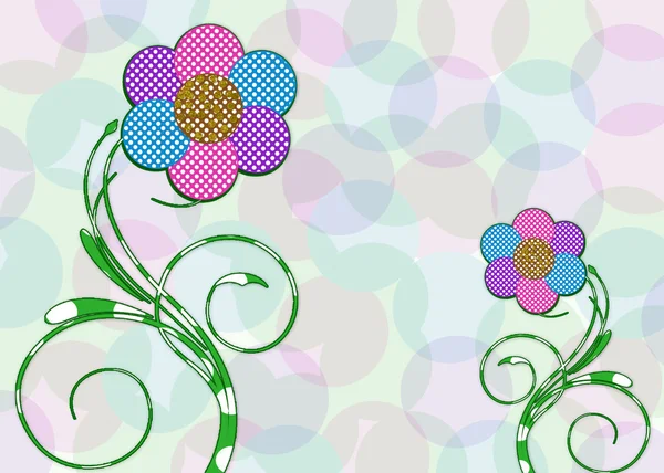 Аннотация Polka Dot Daisy Flowers Background — стоковое фото