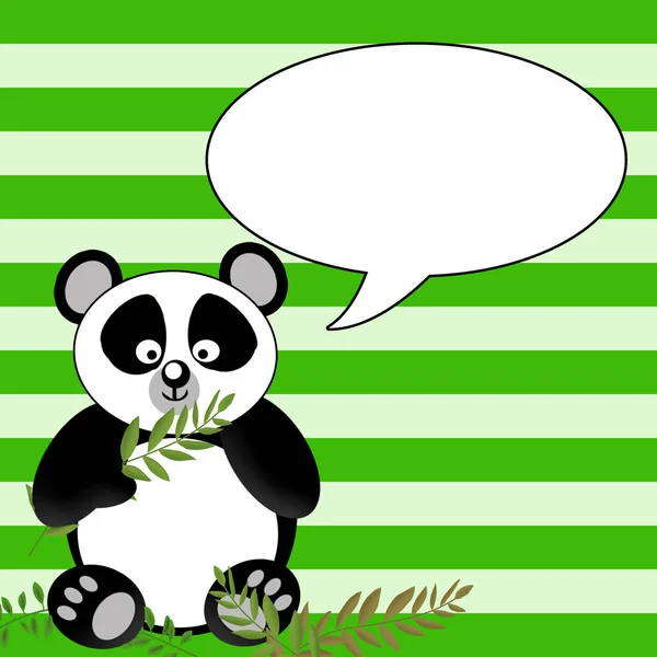 Fun Panda Bear Graphic - говорящий пузырь — стоковое фото