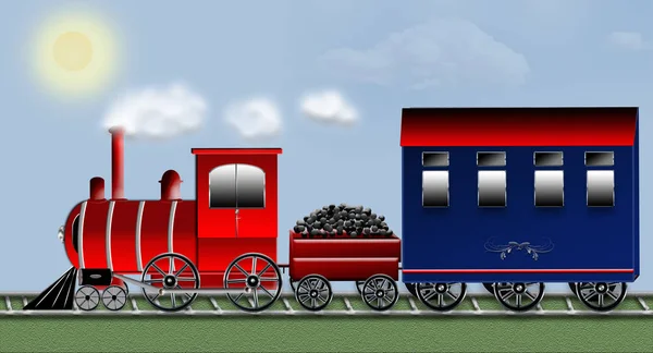 图形的三维火车背景 — 图库照片