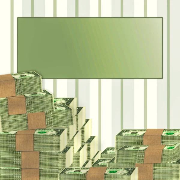 Högar med pengar med textområdet bakgrund/Illustration — Stockfoto