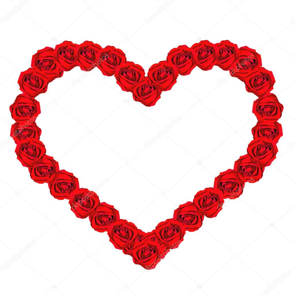 Heart Frame with Red Roses