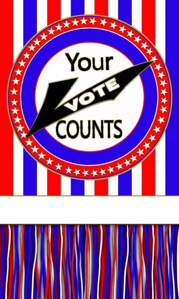 Usa Patriotic Campaign Reminder Everyone Vote Counts Red White Blue — Stockfoto
