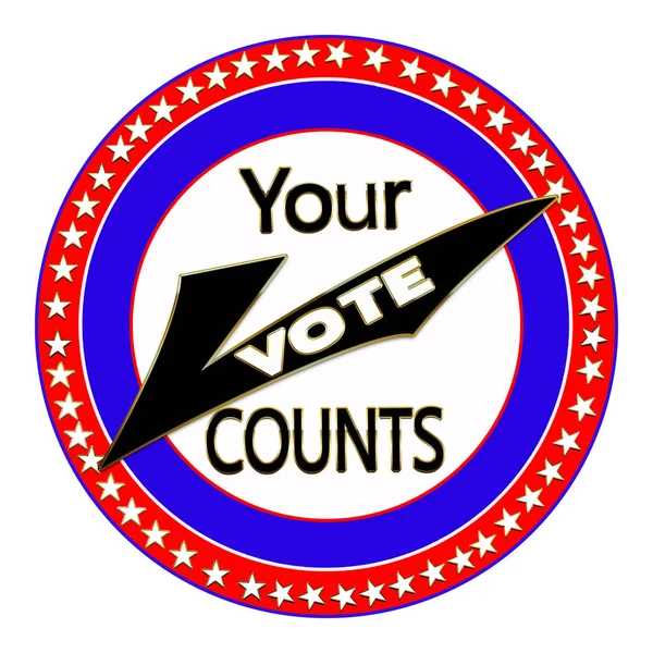 Usa Patriotic Campaign Reminder Everyone Vote Counts Red White Blue — Stock Photo, Image