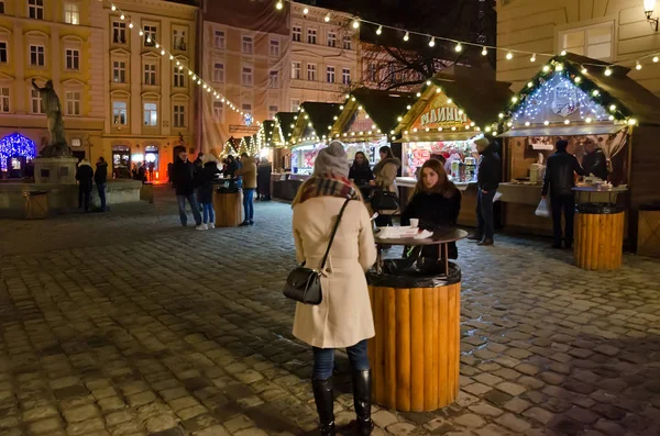 Christmas and New Year bazaar in Lvov — Stock Photo, Image