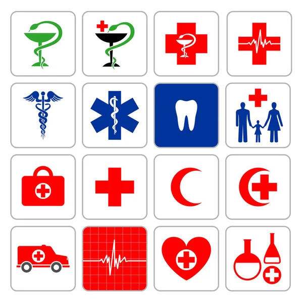Set of symbols denoting medicine — Stock Vector