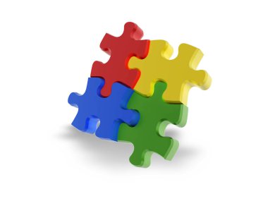 Çok renkli izole üzerinde beyaz arka plan bulmaca