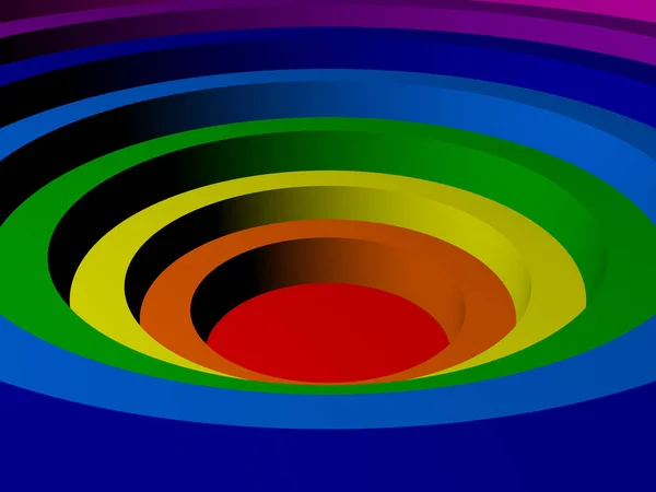 Χρωματιστά ομόκεντρους κύκλους που έκανε σε 3d — Φωτογραφία Αρχείου