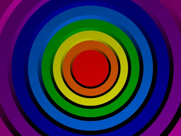 Colored concentric circles made in 3D — Stock Photo, Image