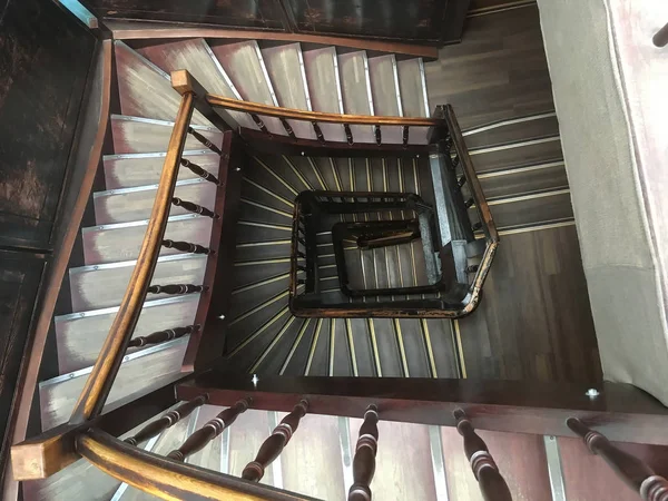 Houten trap weergave van bovenaf — Stockfoto
