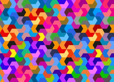 Retro arka plan - izometrik renkli şekiller (camo