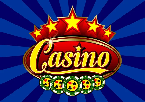 Reklam skylt Casino i vektor — Stock vektor