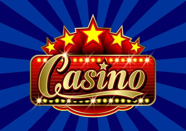 Publicidad letrero Casino en vector — Vector de stock