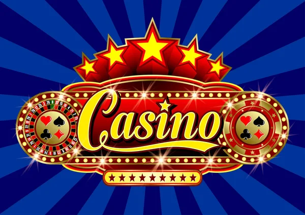 Sinalização de publicidade Casino in vector —  Vetores de Stock