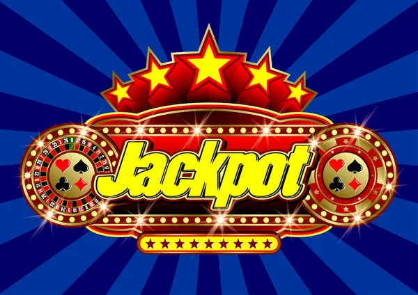 Reclame bord Casino - Jackpot in vector — Stockvector