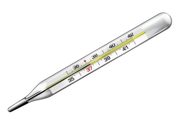 Medizinisches Thermometer hautnah im Vektor — Stockvektor