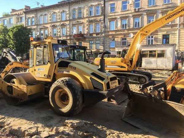 Instandsetzung der Straße in lviv — Stockfoto