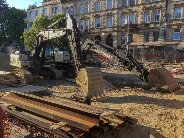 Instandsetzung der Straße in lviv — Stockfoto