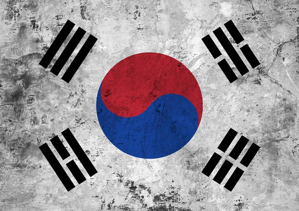 Güney Kore bayrağı taş doku arka planı