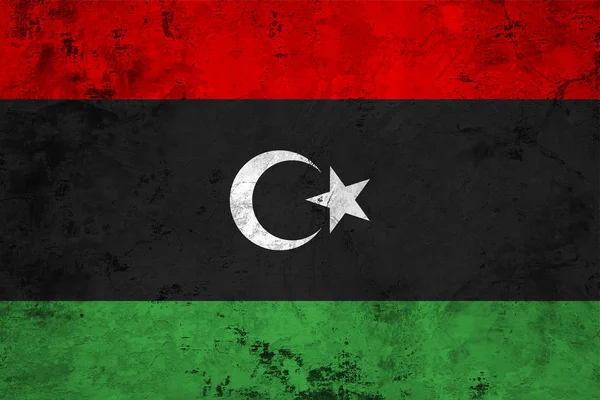 Vlajka Libyi zblízka — Stock fotografie