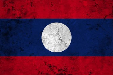 Laos bayrağı yakın çekim