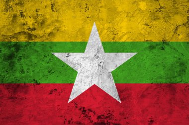 Myanmar (Burma) bayrağı yakın çekim