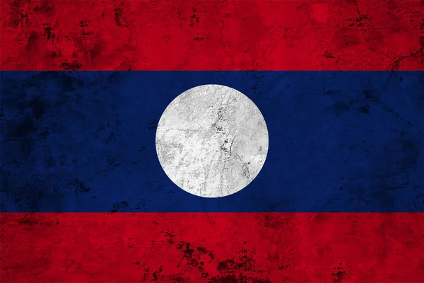 Прапор Лаосу до крупним планом — стокове фото