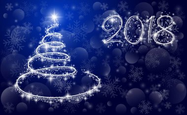 Tatil kartı - Noel ağacı ve yazıt 2018