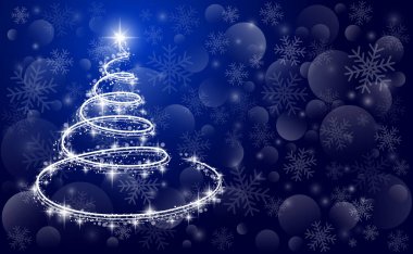 Tatil kartı vektör - Noel ağacı