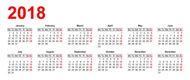 Avrupa takvim kılavuzunu vektör