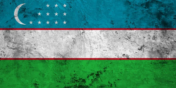 Özbekistan bayrağı yakın çekim