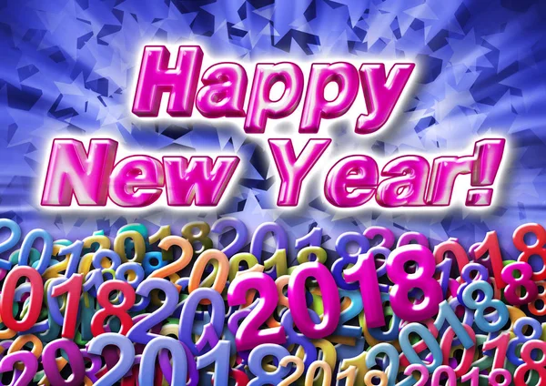 De inscriptie Happy New Year in 3d op de achtergrond consistin — Stockfoto