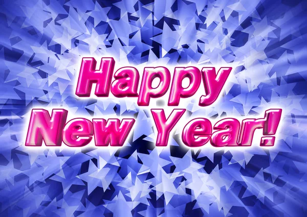 De inscriptie Happy New Year in 3d op de achtergrond consistin — Stockfoto