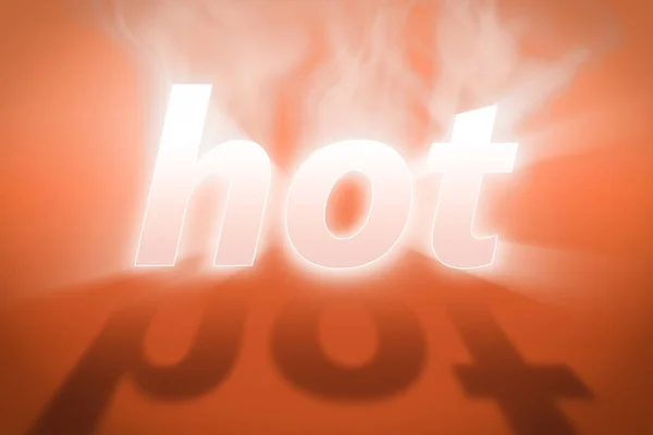 オレンジの背景に熱い蒸発碑文 — ストック写真