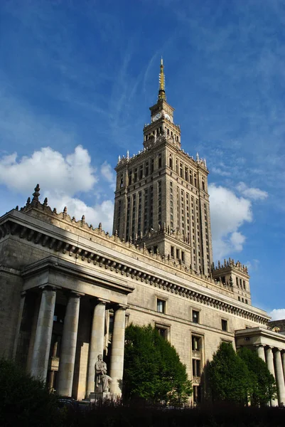 Palace Culture Science Warszawa Polen — Stockfoto