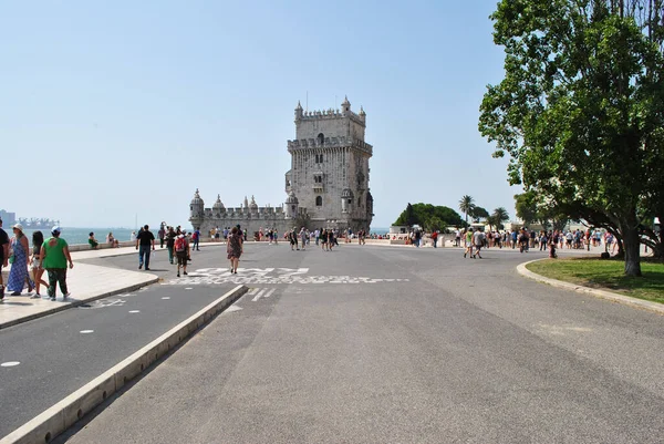 Lisabon Věž Břehu Řeky Portugalsko — Stock fotografie