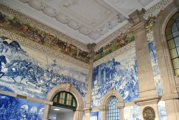 Interior Estação Ferroviária Porto Portugal — Fotografia de Stock