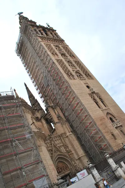 Wieża Katedry Sewilli Hiszpania — Zdjęcie stockowe