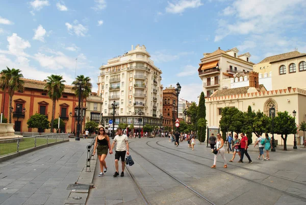 Turistas Rua Sevilla — Fotografia de Stock