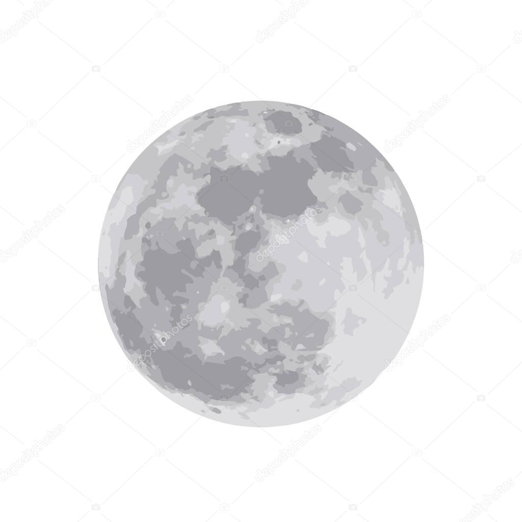 The moon isolated on white background. Vector illustration. EPS10