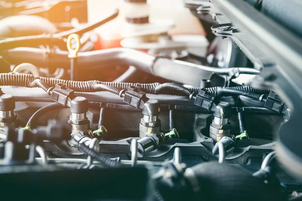 Detalles de primer plano del motor del automóvil . —  Fotos de Stock