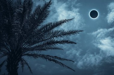 Şaşırtıcı bilimsel doğal olay. Ay tutulması parlayan.