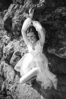 vücut, gelin, doğa, iç çamaşırı, ince, dantel, güneşli, sarışın, iç çamaşırı