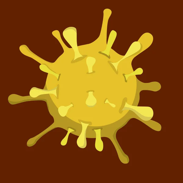 Infecção Pelo Vírus Gripe Coronária 2019 Ncov Visão Microscópica Células — Vetor de Stock
